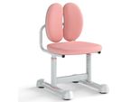 Sedia Da Scrivania Per Bambini Costway, Altezza Seduta 35-43 Cm, Sedia Da Scrivania Per Bambini Con Schienale, Sedia Da Ufficio, Sedia Per Bambini Da 3+, Rosa