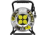 Avvolgicavo 25M Heavy Line 3X2,5Mm Nero Con Tamburo In Metallo 4X Prese 230V