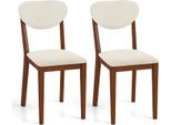 Set Di 2 Sedie Da Pranzo Costway, Sedia Da Cucina Con Gambe In Legno Di Gomma, Seduta E Schienale Imbottiti, Portata 180 Kg, Sedia Imbottita Per Sala Da Pranzo Cucina