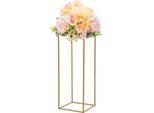Portafiori Per Matrimoni - Supporto A Colonna In Metallo - Set Da 10 - 80 Cm - Smontabile - 5-10 Kg - Oro