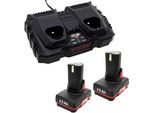 Set Batteria Parkside® 12 V / 2 × 4 Ah + Doppio Caricabatterie Pdslg 12 Adatto Per Gli Apparecchi Della Serie Parkside X12V