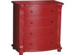 Casa Padrino Cassettiera In Stile Country Con 4 Cassetti Rosso 80 X H. 100 Cm - Mobili In Stile Country