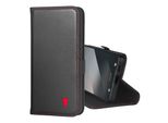 Torro Custodia In Pelle Per Galaxy S25 Fe (Con Funzione Stand - Nera Con Dettagli Rossi)