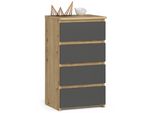 Akord Credenza Bassa Rovere Artigianale/Grigio Grafite 40X35X74 Cm