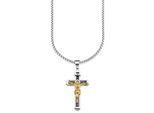 Kette Mit AnhäNger Bruno Banani "Schmuck Geschenk Halskette Kreuz Venezianerkette Gravur Inri", Silber (Edelstahlfarben), Halsketten, Herren, Edelstahl, L: 55 B: 3Mm, B:3Mm
