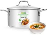Casseruola Nutrichef - Pentola Per Induzione In Acciaio Inox - Pentola Per Zuppe E Minestre - Casseruola - Casseruola Con Coperchio Trasparente - Lavabile In Lavastoviglie - 6 Litri