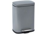 Kosmetikeimer WENKO Leno, grau, B:21,5cm H:19cm T:29,5cm, Stahl, Mülleimer, Kosmetikeimer