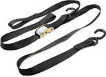 Inf Cinghie Di Ancoraggio Nere 2 Pezzi - Cinghie Moto 1,8M Con Ganci A S