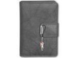 Money Maker Portafoglio Da Donna In Vera Pelle Con Protezione Rfid Grigio 9X3X13 OPJ701K