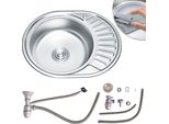 Lavello In Acciaio Inox 57 Cm Lavello Da Incasso Lavello Da Cucina Lavello Rotondo Lavello Circolare
