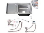 Lavello Da Cucina In Acciaio Inox 72CM, Destro, Da Incasso Lavello A Vasca Rotonda