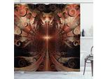 Abakuhaus Tenda Da Doccia Fractal, Sfondo Decorativo Gotico Medievale Araldico - Cavaliere Medievale Stampa Grafica Invecchiata, Tessuto Set Decorativo Per Bagno Con Ganci, 175X240 Cm, Multicolore