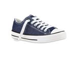 Mytrendshoe Scarpe Da Ginnastica Basse Donna Glitter Trainers Comode Allacciate 811053, Colore: Blu Scuro, Taglia: 36
