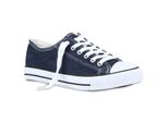 Mytrendshoe Scarpe Da Ginnastica Basse Da Donna Scarpe Casual Comode 79448, Colore: Blu Scuro, Taglia: 36