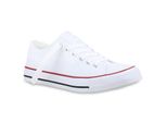 Mytrendshoe Scarpe Da Ginnastica Da Donna Cult Scarpe Sportive Scarpe Da Ginnastica Per Il Tempo Libero 814414, Colore: White Red Stripe, Dimensioni: 36