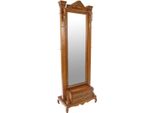 Casa Padrino Specchio Barocco In Legno Massiccio Con 2 Cassetti E Appendiabiti Marrone 50 X H. 190 Cm - Mobili Barocchi