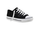 Mytrendshoe Scarpe Da Ginnastica Basse Donna Allacciate Comode Scarpe Estive 75991, Colore: Nero, Taglia: 36