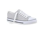 Mytrendshoe Donna Sneaker Basse Cult Scarpe Sportive Leisure Sneakers Allacciate 75565, Colore: Grigio Chiaro, Taglia: 36