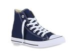 Mytrendshoe Uomo Sneaker Alta Tela Scarpe Da Ginnastica Allacciate Scarpe Casual 826092, Colore: Blu Scuro, Taglia: 36
