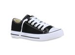 Mytrendshoe Donna Sneaker Bassa Tela Scarpe Da Ginnastica Allacciate Scarpe Casual 826093, Colore: Nero, Taglia: 37