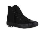 Mytrendshoe Uomo Sneaker Alta Tela Formatori Allacciati Scarpe Casual 826092, Colore: Nero Nero, Taglia: 36
