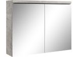 Badplaats Armadio A Specchio Paso 80 X 60 Cm Grigio Cemento - Armadio Da Bagno Con Specchio E 2 Ante
