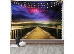 Abakuhaus Universo Arazzo, Galaxy Cosmos Bridge, Soggiorno Camera Da Letto Tela Da Parete Arazzo In Raso Setoso, 150 X 100 Cm, Marrone Chiaro Rosa