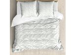 Abakuhaus Copripiumino Palme, Abstract Pale Leafage, Antiacaro, Adatto A Chi Soffre Di Allergie, Con Federe, 200 Cm X 200 Cm - 80 X 80 Cm, Verde Salvia Chiaro E Bianco