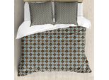 Abakuhaus Copripiumino Marrone E Blu, Motivo Argyle, Antiacaro, Adatto A Chi Soffre Di Allergie, Con Federe, 155 Cm X 220 Cm - 80 X 80 Cm, Blu-Grigio Marrone