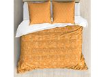 Abakuhaus Copripiumino Ernte, Motivo A Foglie Di Zucca, Antiacaro, Adatto A Chi Soffre Di Allergie, Con Federe, 200 Cm X 200 Cm - 80 X 80 Cm, Arancione E Bianco