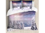 Abakuhaus Copripiumino Invernale, Idillio All'aperto Tramonto, Antiacaro Adatto A Chi Soffre Di Allergie Con Federe, 200 Cm X 200 Cm - 80 X 80 Cm, Multicolore