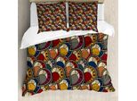 Abakuhaus Copripiumino Africano, Motivi Paisley Astratti, Antiacaro, Adatto A Chi Soffre Di Allergie, Con Federe, 155 Cm X 220 Cm - 80 X 80 Cm, Multicolore