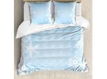 Abakuhaus Copripiumino Invernale, Weihnachtsschneeflo Morbido, Antiacaro, Adatto A Chi Soffre Di Allergie, Con Federe, 200 Cm X 200 Cm - 80 X 80 Cm, Azzurro Pallido E Bianco