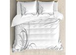Abakuhaus Copripiumino Grigio, Decorazione A Spirale, Antiacaro, Adatto A Chi Soffre Di Allergie, Con Federe, 200 Cm X 200 Cm - 80 X 80 Cm, Grigio Chiaro Bianco