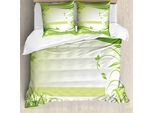 Abakuhaus Copripiumino Verde, Abstract Fresh Nature, Antiacaro, Adatto A Chi Soffre Di Allergie, Con Federe, 155 Cm X 220 Cm - 80 X 80 Cm, Verde Mela Verde Felce