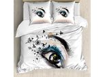 Abakuhaus Copripiumino Wimper, Fantasia Donna, Antiacaro, Adatto A Chi Soffre Di Allergie, Con Federe, 155 Cm X 220 Cm - 80 X 80 Cm, Marrone, Nero, Verde