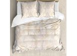 Set Copripiumino Abakuhaus In Marmo, Effetto Materiale Da Costruzione Screpolato, Tonalità Rosa Terra, Motivo Pastello, 200 X 200 Cm + 80 X 80 Cm, Beige
