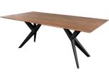 MASSIVMOEBEL24 | Tavolo Da Pranzo In Legno Di Acacia 220X100X76 Acacia Naturale Laccato Swiss Edge #37