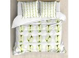 Abakuhaus Copripiumino Mela, Orchard Produce Halves, Antiacaro, Adatto A Chi Soffre Di Allergie, Con Federe, 155 Cm X 220 Cm - 80 X 80 Cm, Verde Chiaro Verde Mela