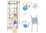 Parete Di Arrampicata In Legno Costway Con Set Di Gioco, Parete Di Arrampicata Per Ginnastica Con Accessori Per Il Montaggio, Attrezzatura Per La Palestra Di Casa Per Bambini E Adulti