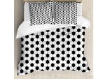 Abakuhaus Copripiumino Calcio, Motivo Pallone Astratto, Antiacaro, Adatto A Chi Soffre Di Allergie, Con Federe, 200 Cm X 200 Cm - 80 X 80 Cm, Bianco E Nero