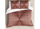 Abakuhaus Copripiumino Astratto, Forma Rotonda Sfumata, Antiacaro, Adatto A Chi Soffre Di Allergie, Con Federe, 155 Cm X 220 Cm - 80 X 80 Cm, Cioccolato Rose Essiccate