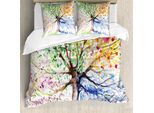 Abakuhaus Copripiumino Baum, 4 Stagioni, Colorato, Antiacaro, Adatto A Chi Soffre Di Allergie, Con Federe, 200 Cm X 200 Cm - 80 X 80 Cm, Multicolore