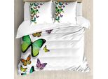 Abakuhaus Copripiumino Butterfly, Bohem Wilde Schmetterlinge, Antiacaro, Adatto A Chi Soffre Di Allergie, Con Federe, 200 Cm X 200 Cm - 80 X 80 Cm, Multicolore