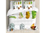 Abakuhaus Copripiumino Butterfly, Cocoon Natur Cycle, Antiacaro, Adatto A Chi Soffre Di Allergie, Con Federe, 200 Cm X 200 Cm - 80 X 80 Cm, Multicolore