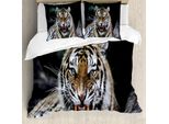 Abakuhaus Copripiumino Africano, Roaring Tiger Wildlife, Antiacaro, Adatto A Chi Soffre Di Allergie, Con Federe, 200 Cm X 200 Cm - 80 X 80 Cm, Multicolore