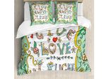 Abakuhaus Vivi, Ridi, Ama Copripiumino, Petals Elaborato, Antiacaro, Adatto A Chi Soffre Di Allergie, Con Federe, 155 Cm X 220 Cm - 80 X 80 Cm, Multicolore