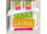 Abakuhaus Vivi, Ridi, Ama Copripiumino, Vibrant Joyous, Antiacaro, Adatto A Chi Soffre Di Allergie, Con Federe, 155 Cm X 220 Cm - 80 X 80 Cm, Multicolore