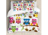 Abakuhaus Copripiumino Gufi, Cheerleader Liga Team, Antiacaro, Adatto A Chi Soffre Di Allergie, Con Federe, 155 Cm X 220 Cm - 80 X 80 Cm, Multicolore