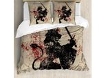 Abakuhaus Copripiumino KöNig, Courage Lion, Antiacaro, Adatto A Chi Soffre Di Allergie, Con Federe, 200 Cm X 200 Cm - 80 X 80 Cm, Bianco E Nero E Bordeaux